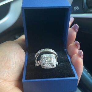 Engagement and wedding band. Princess cut/ 2ct. Diamond from Kay Jewery